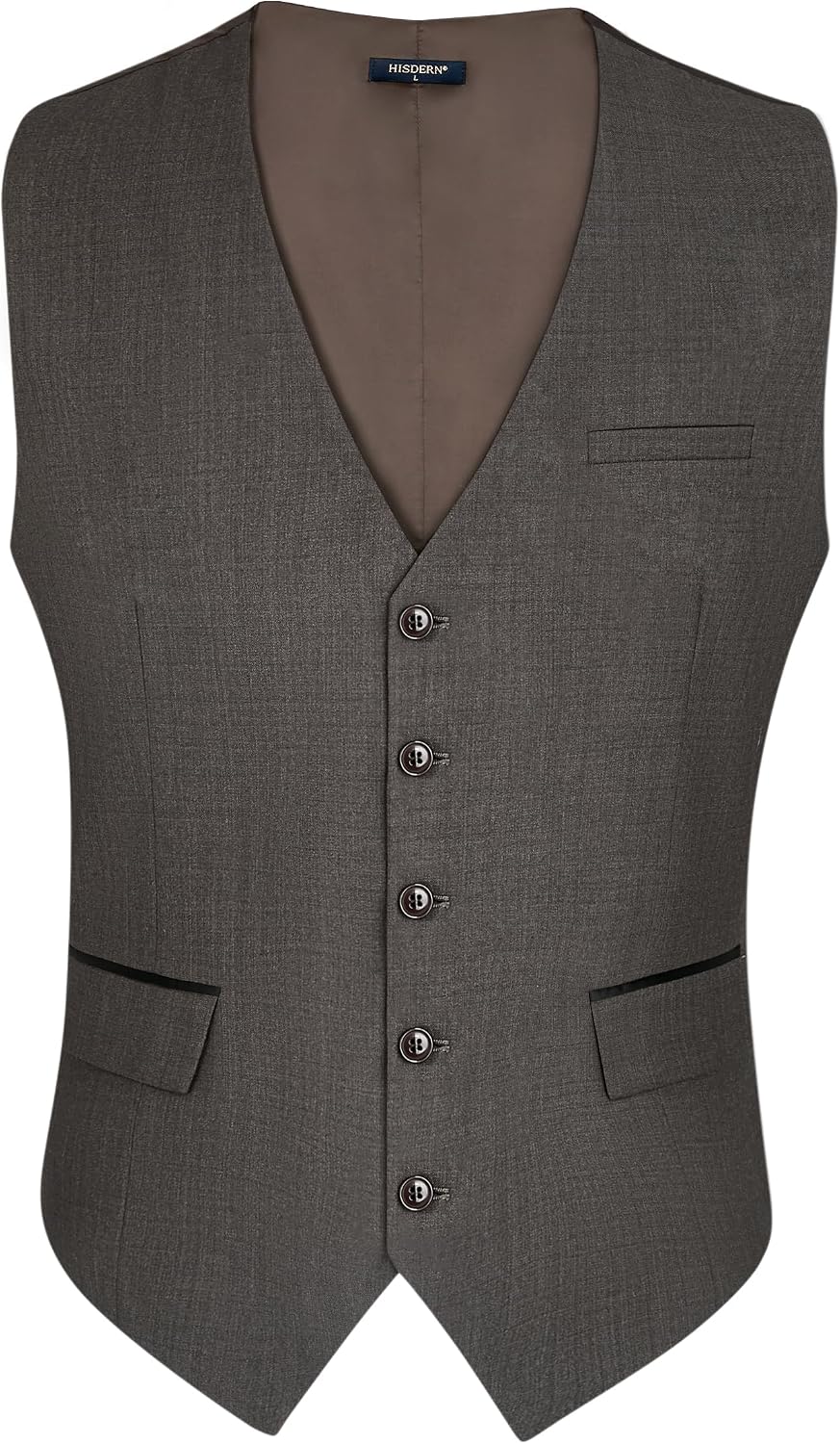 HISDERN Anzugweste für Herren Elegant Hochzeit Weste Klassische Einfarbig Casual Businessweste Forme