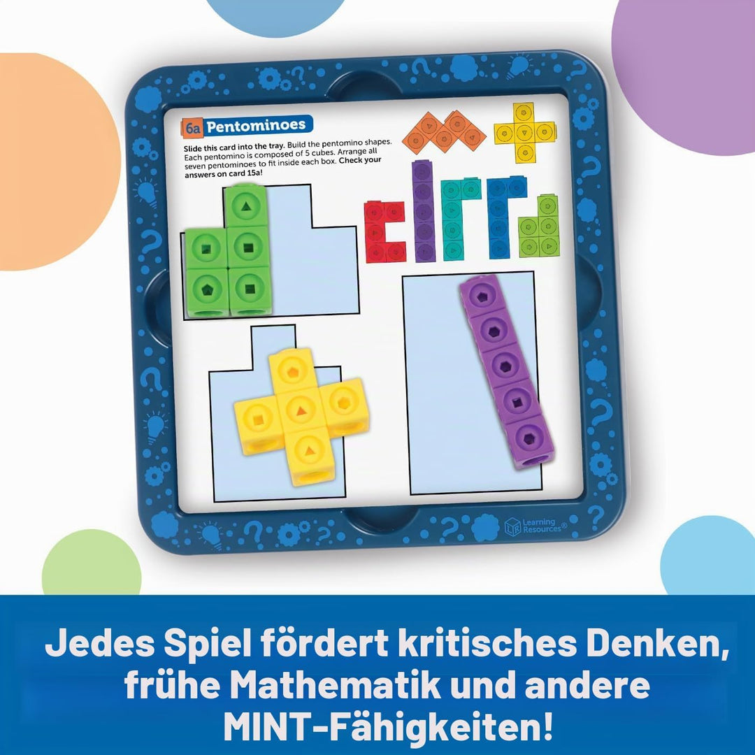 Learning Resources Denksportaufgaben mit MathLink-Steckwürfeln, ab 5 Jahren, Verbindungswürfel, zusa