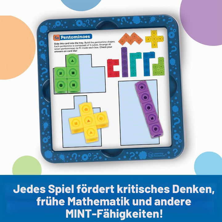 Learning Resources Denksportaufgaben mit MathLink-Steckwürfeln, ab 5 Jahren, Verbindungswürfel, zusa