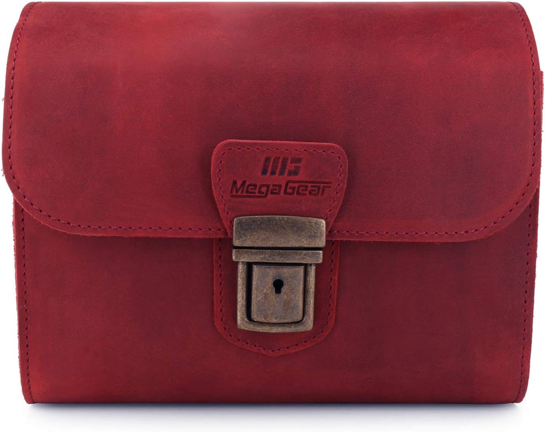 MegaGear MG1722 Pebble Kameratasche aus echtem Leder für spiegellose Sofort- und DSLR-Kameras, Kasta