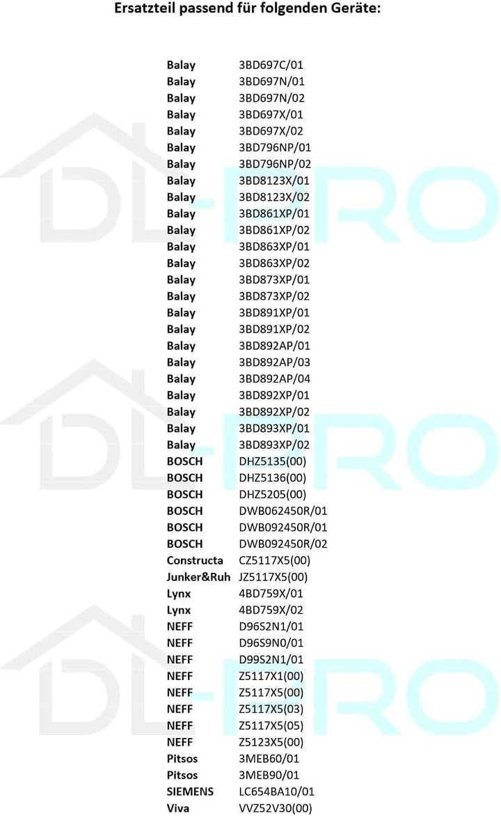 DL-pro Filter Aktivkohlefilter für Balay 361047 00361047 Bosch DHZ5136 Siemens LZ51351 Neff Z5117X1