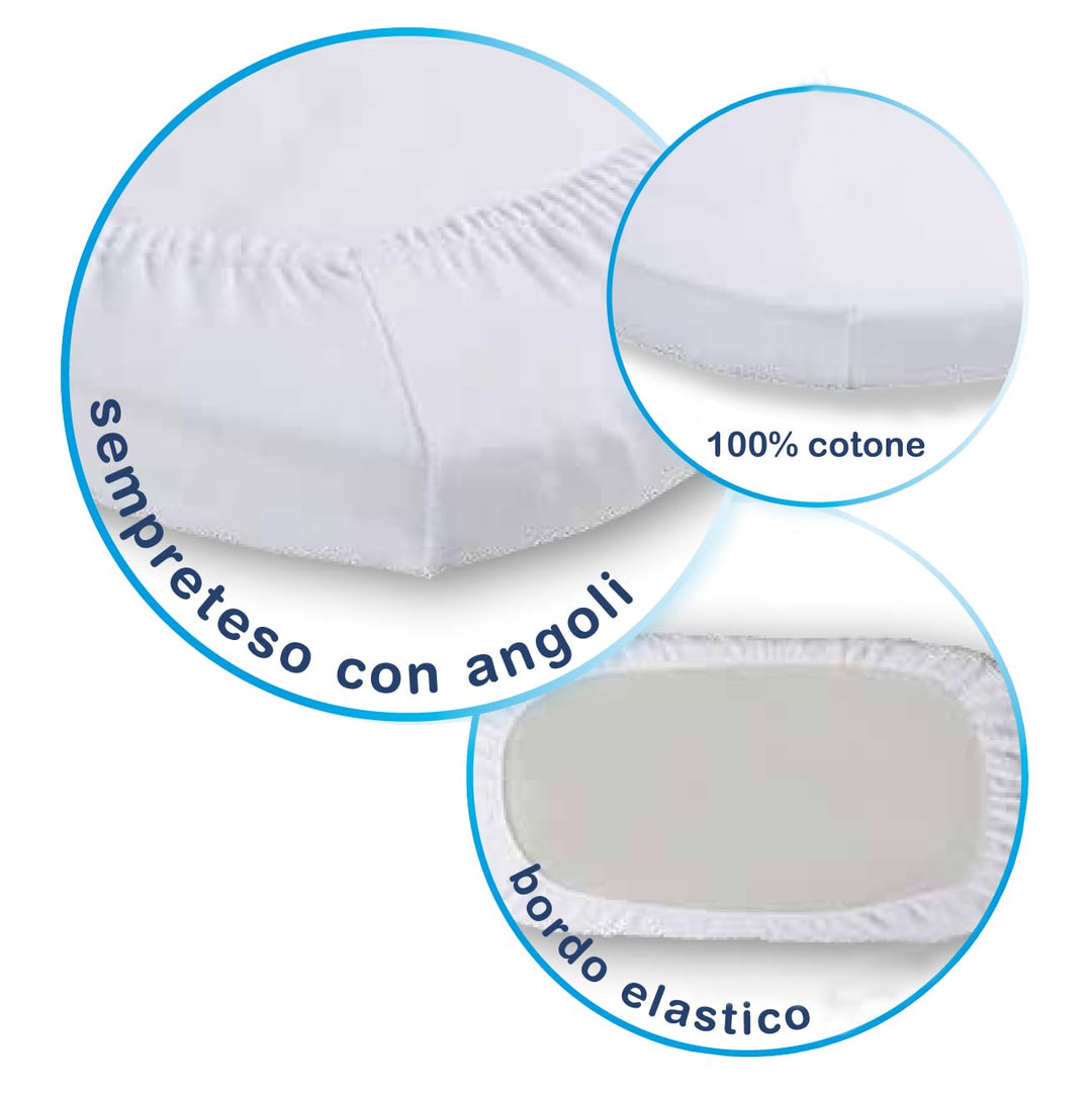 Andy & Helen 002 Unterbett, mit elastischen Ecken, Weiss