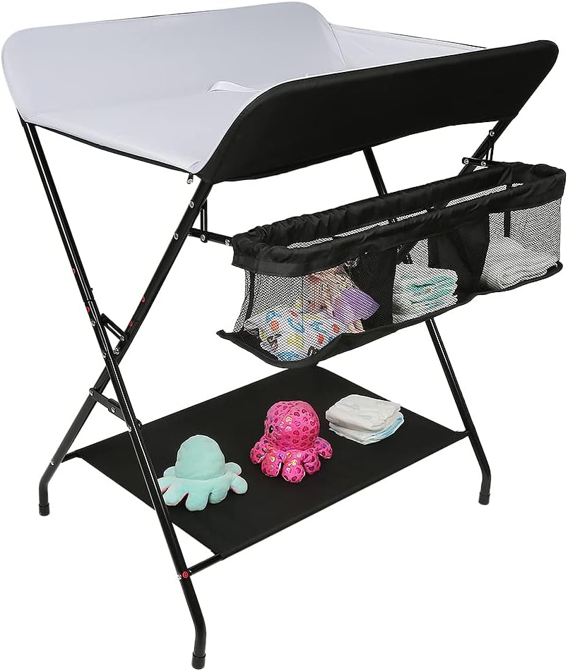 Kedia Baby Wickeltisch, Multifunktions-Wickelkommode, Babypflegetisch, Mobiler Wickeltisch mit Ablag