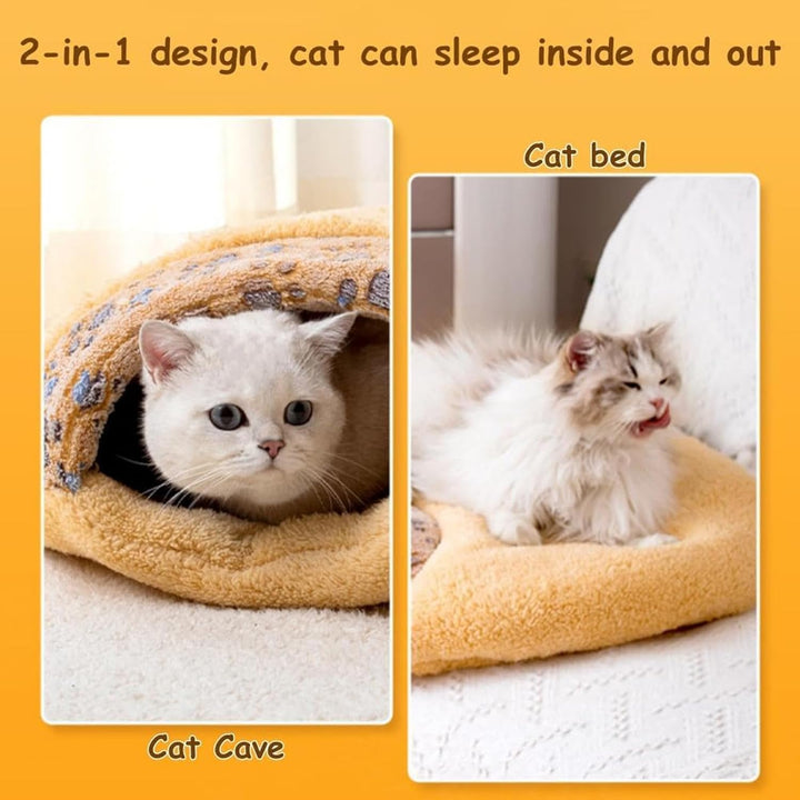 Katzenbetthöhle für Hauskatzen, Katzenschlafsackbett,Katzenschlafsack Süsses Haustierbett Versteckhö