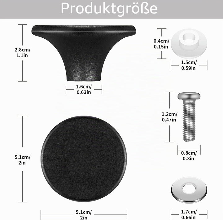 Dutch Oven Knauf, kompatibel mit Le Creuset Knauf, Ersatzknopf, Topfdeckel-Griff, Ersatzknopf für Lo