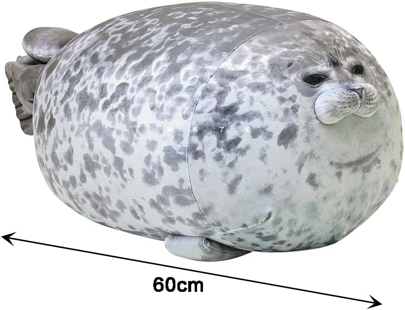 Siegel Plüschtier,60cm Siegel Kuscheltie Tier Kissen Niedliche Tier Puppe Flauschiges Stofftier,Nied