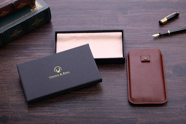 Cronus & Rhea® | Luxus Smartphone Tasche mit Zugband aus exklusivem Leder (Athena) | Hülle - Etui -