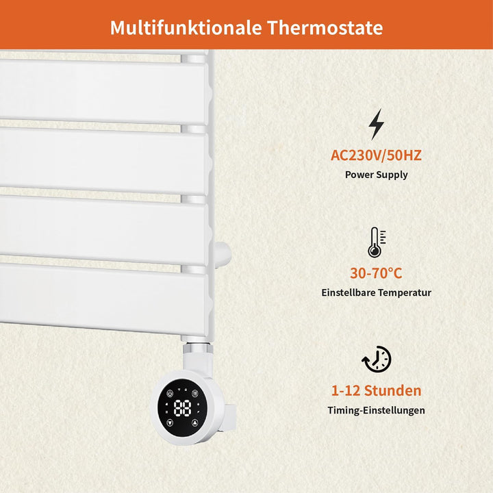 Heizstab für Handtuchheizkörper Elektrisch mit Thermostat, geeignet für Badheizkörper Heizkörper und