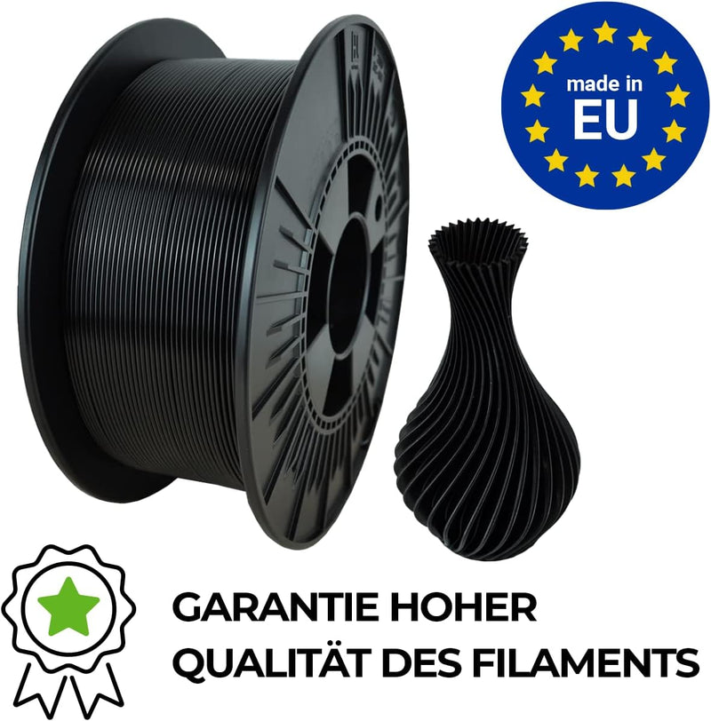 NEBULA PETG Filament 1.75 mm (± 0,05 mm), 3D drucker filament 1 kg spule schwarz, 3D printer PETG-Fi