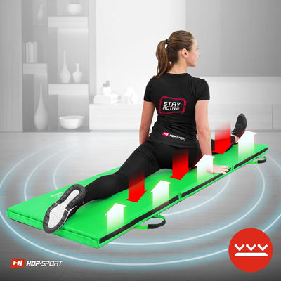 Hop-Sport Turnmatte klappbar - Bodenweichmatte für zuhause 180x60x5cm - Fitnessmatte, Gymnastikmatte