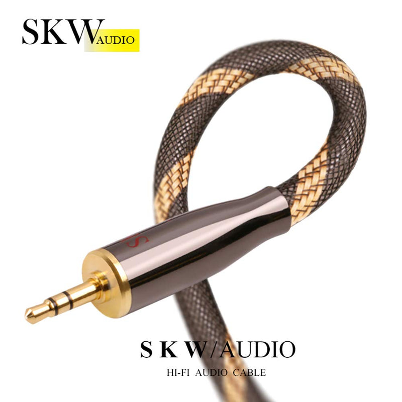 SKW Audiophiles AUX Kabel, 3.5mm Klinkenkabel mit 6mm Stereo Audiokabel für Subwoofer, Heimkino und