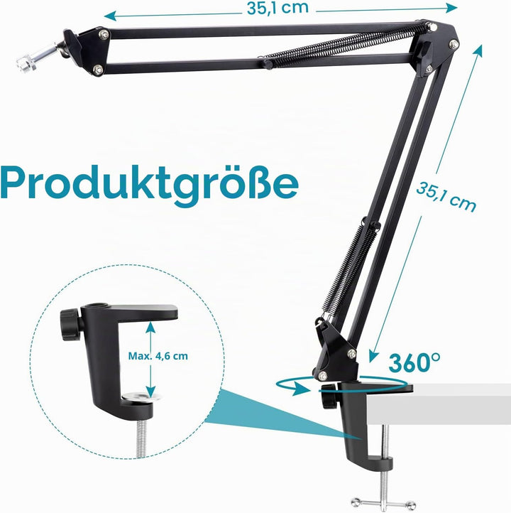 HyperX QuadCast Mikrofon arm – YOUSHARES Universeller Microphone Arm kompatibel mit HyperX QuadCast