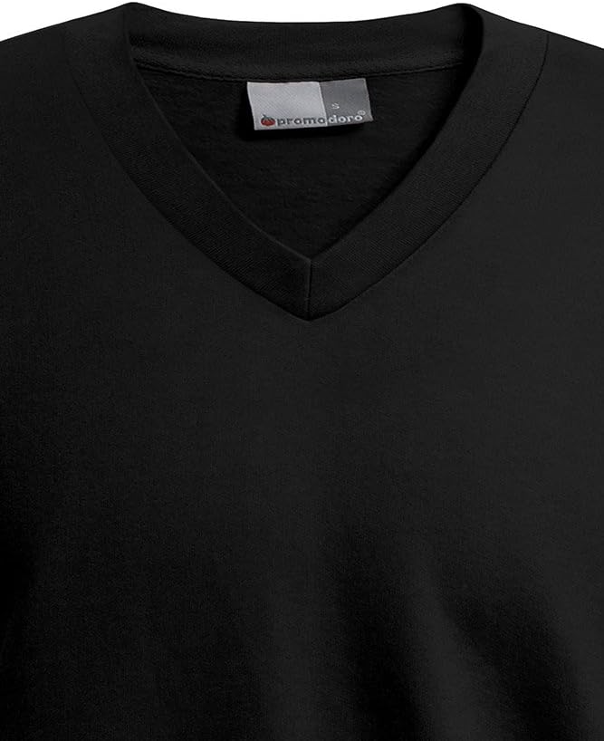 Premium V-Ausschnitt Sweatshirt Plus Size Herren, Schwarz, XXXL