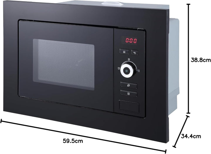 Respekta Einbau-Mikrowelle MW800G / 20 L Mikrowellengerät mit Grill/Mikrowelle 800 W/Grill 1000 W /
