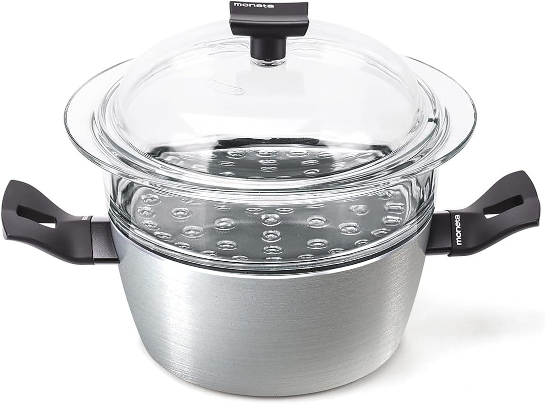 Moneta Dampfgarer Connection Base 20 cm, 2,5 Liter, mit QR-Code Rezeptheft