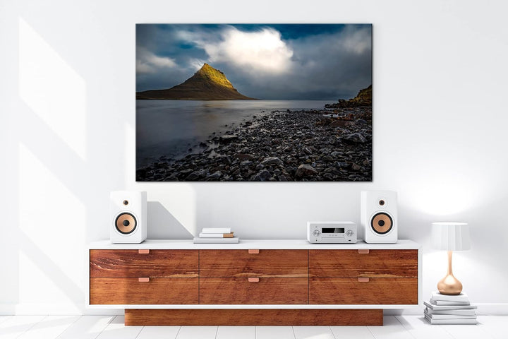 deyoli steinernde Küste Format: 80x60 cm als Leinwandbild, Motiv fertig gerahmt auf Echtholzrahmen,