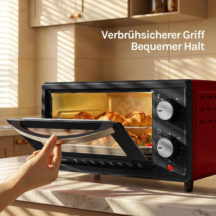 WOLTU Minibackofen 12 Liter, 800 Watt Toasterofen | Pizzaofen | Backblech mit Timer Mini Backofen fü