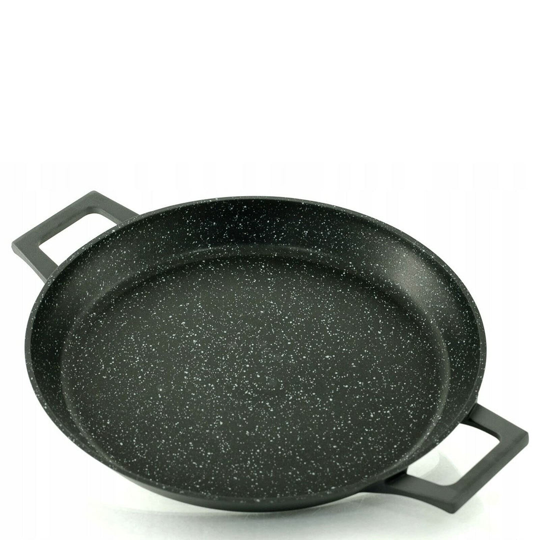 Paella-Pfanne 36cm | Induktion Paellapfanne | Bratpfanne Paella inkl. Handschuhe | Servierpfanne von