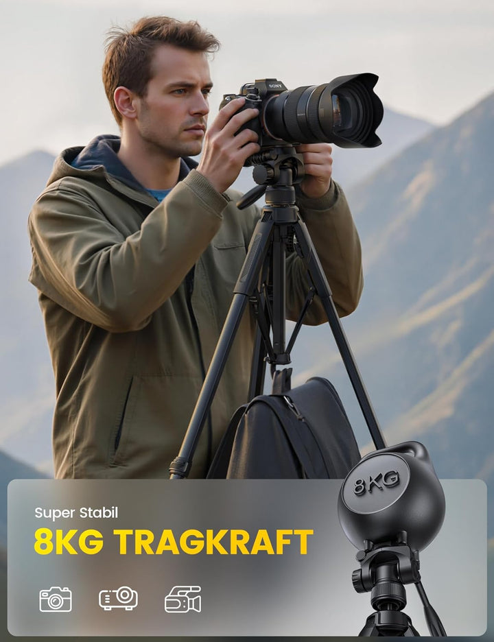 Lamicall Stativ Kamera, Kamerastativ Tripod - [Patentierte Schnellöffnung] Super Stabiles Camera Tri