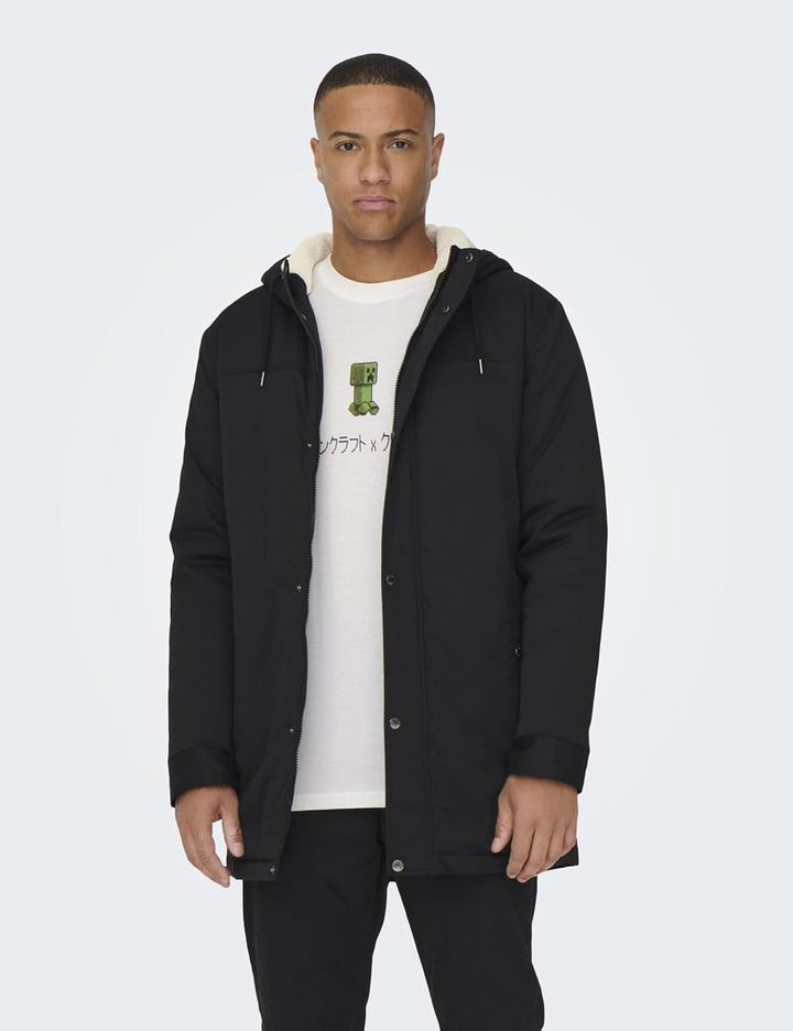 ONLY & SONS Herren Onsalexander OTW Noos Vd Parka S Schwarz, S Schwarz