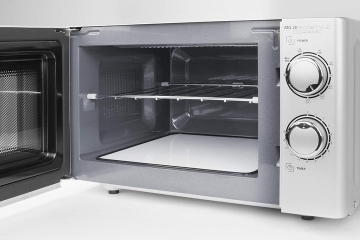 CASO | MG20 Ecostyle Ceramic 2-in-1 Mikrowelle mit Grill | Keramikboden, Grill-Rost, 20 L, 700 W, 10