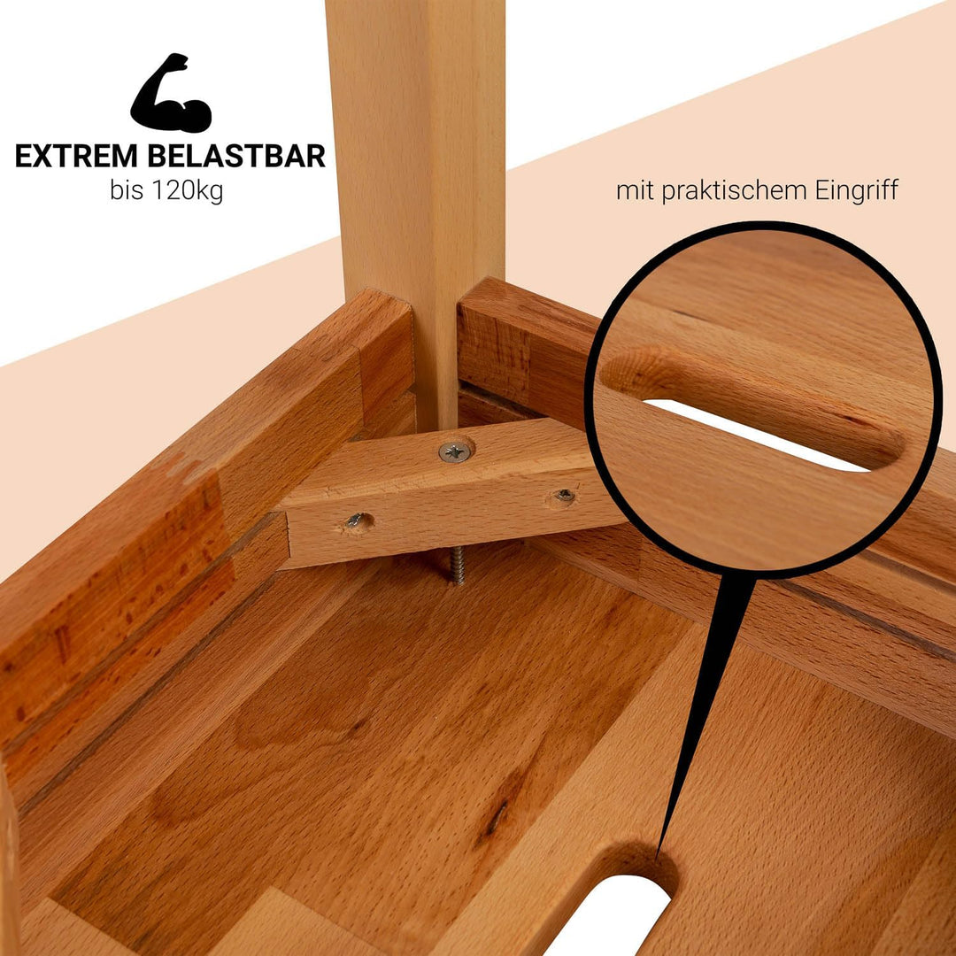 Staboos 2er Set Buche Sitzhocker Holz - Massiv Holzhocker bis 150 kg - Kernbuche Holz Hocker Doc mit