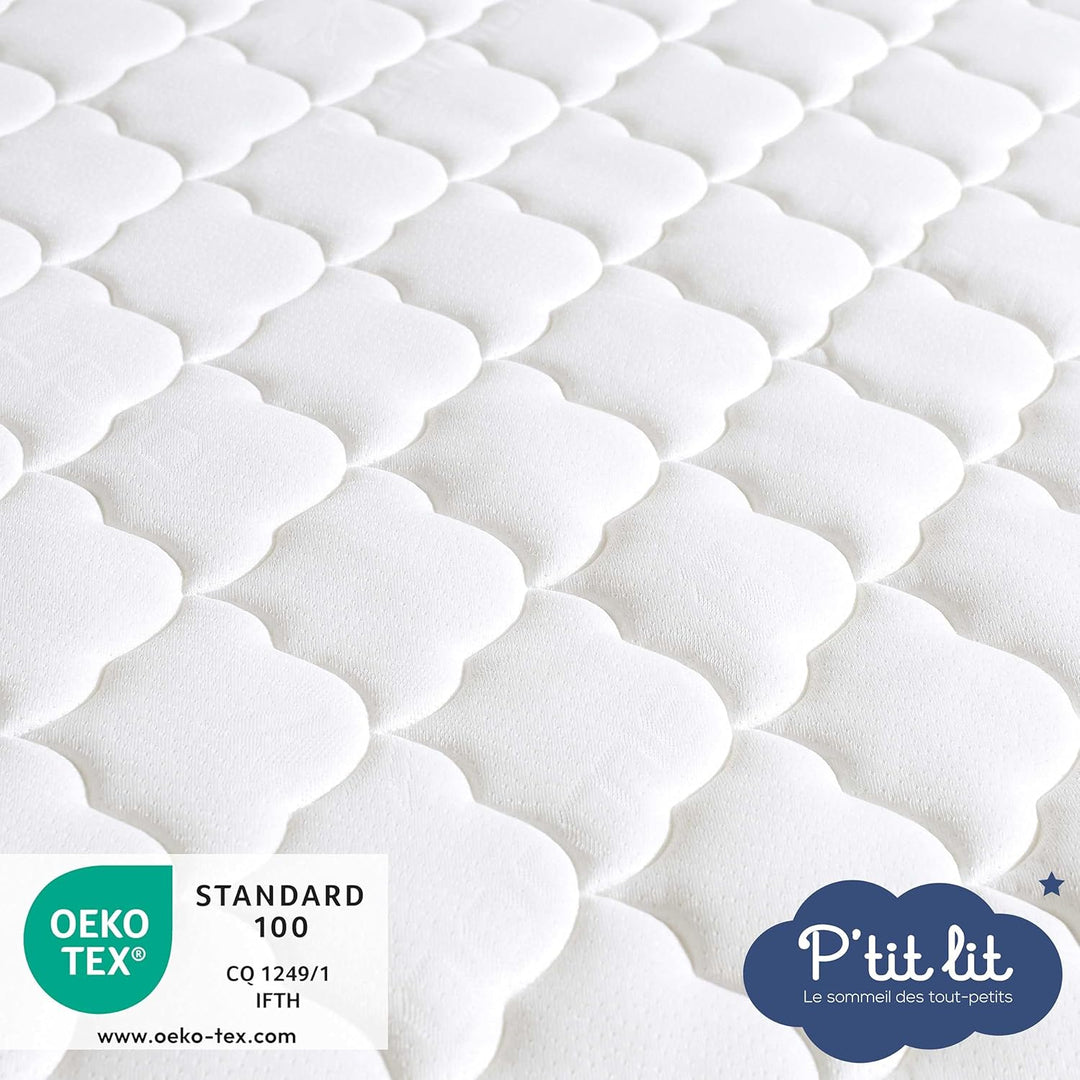 P'tit Lit - Babymatratze aus Bambus - 70x140 cm - Weiche und saugfähige Viskose - Ohne chemische Beh