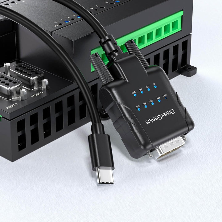 DriverGenius 1-Port USB-C zu Seriell RS232-(DB9) Adapter Konverter Compatibel mit Windows 11, macOS
