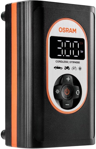 OSRAM TYREinflate 4000, wiederaufladbarer und kabelloser Reifenfüller, programmierbarer digitaler Lu