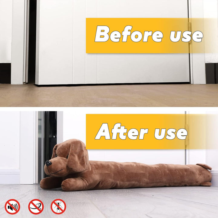 Zugluftstopper für Hunde unter der Tür, strapazierfähig, 1.4 kg, 86.4 cm, dekorativer Stoff, Tür-Zug