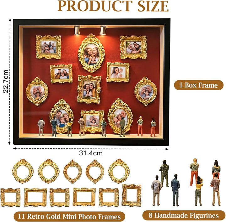 DIY Mini Museum Silhouette Box, Mini Figuren Menschen Museum, Foto Erinnerungsanzeige Set mit 11 Min