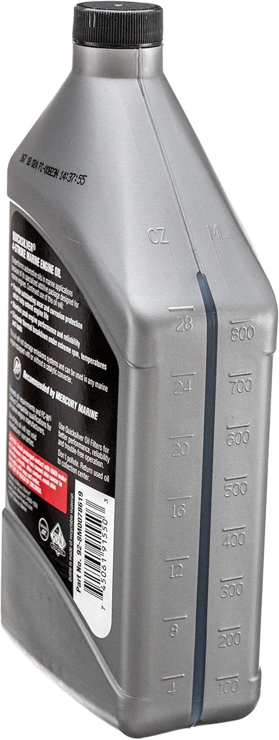 Quicksilver - 8M0086223 - Motoröl 25W-40 4-Takt mineralisch 1L, Silber Mineralisch 946 ml, Mineralis
