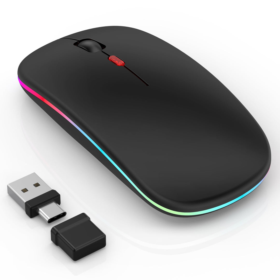 Azmall Kabellose Maus mit Jiggler-Modus – Bluetooth 5.2 & 2.4G Funk, für Laptop, PC, iOS, Android, i