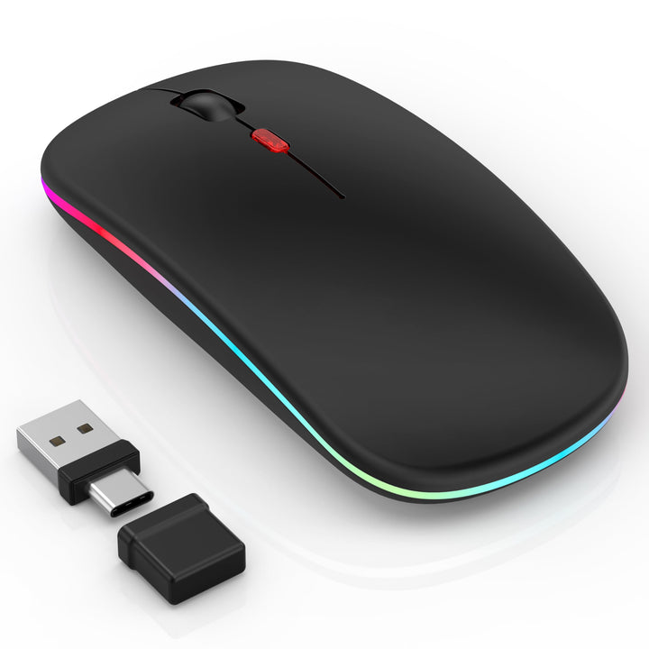 Azmall Kabellose Maus mit Jiggler-Modus – Bluetooth 5.2 & 2.4G Funk, für Laptop, PC, iOS, Android, i