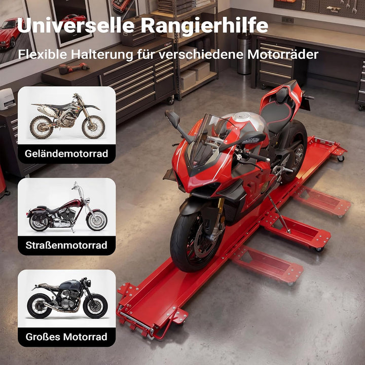 Rangierschiene Motorrad bis 250 kg Rangierhilfe Rangierheber Rangierplatte