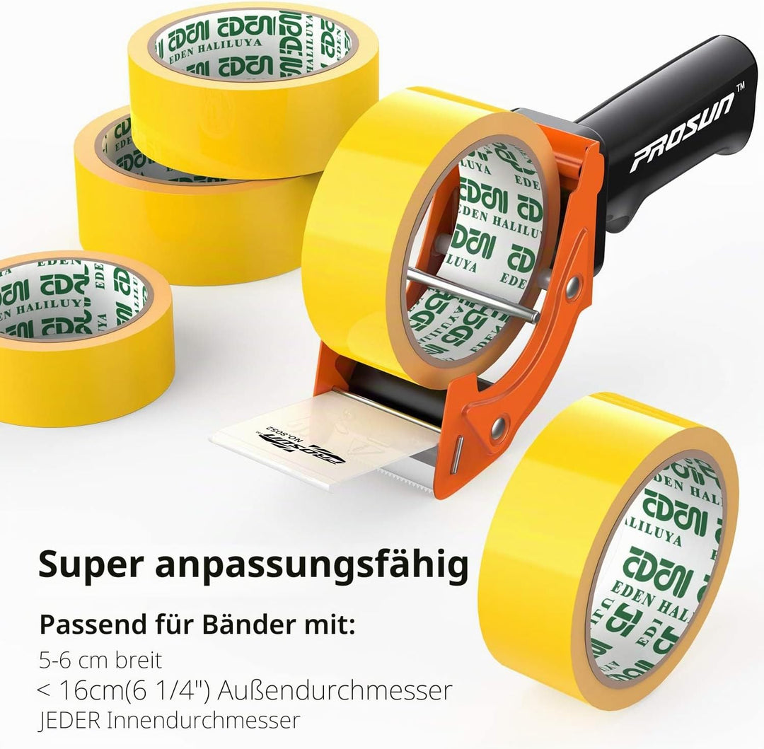 Packband Handabroller Professioneller Klebebandabroller mit stabilem Metallrahmen, Sicherheitsklinge