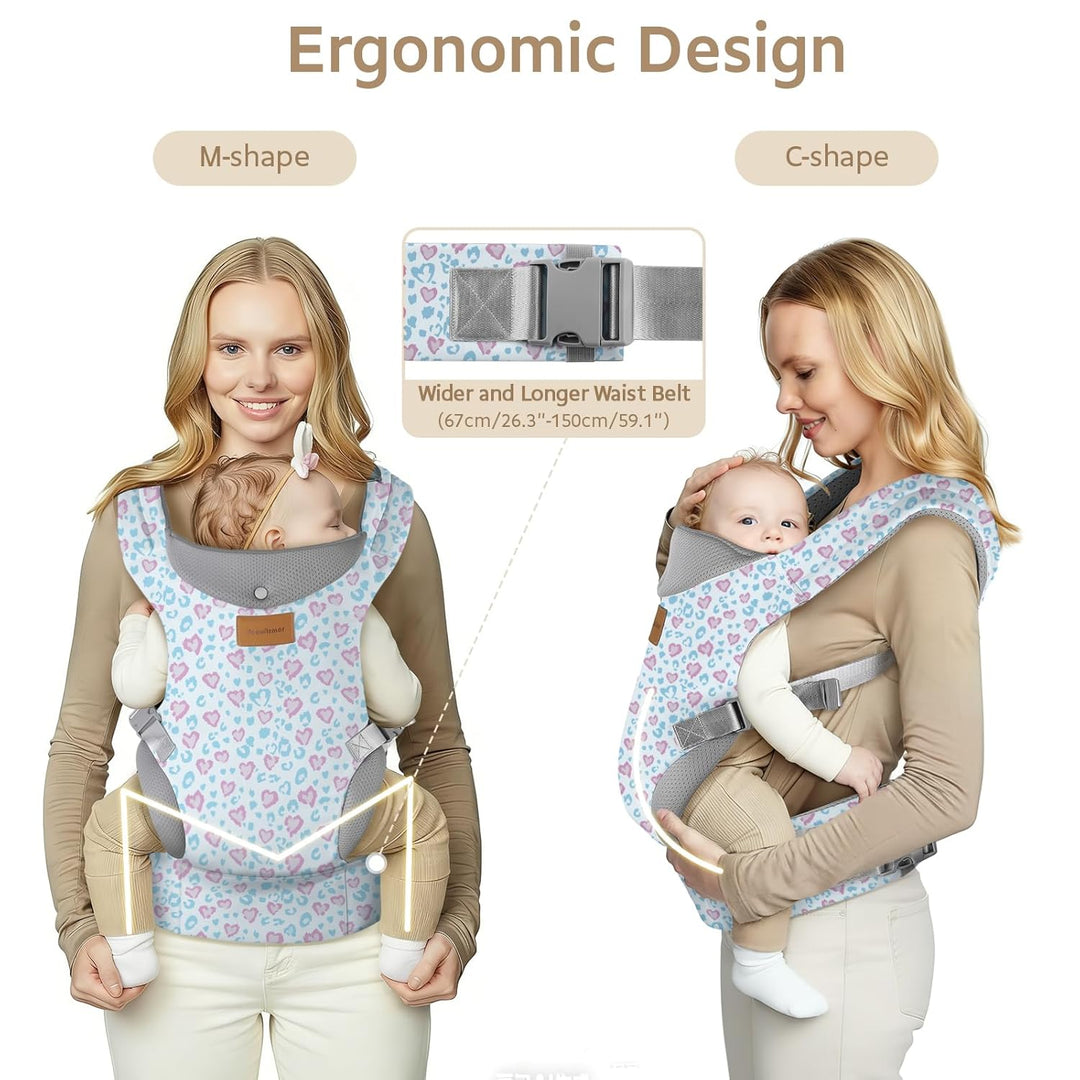 Babytrage Neugeborene ab Geburt,Ergonomische Gemütlich Leichtgewichtig Baby Carrier mit Nackenstütze