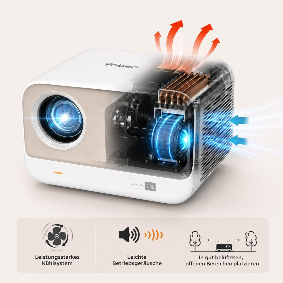 Beamer Sound by JBL, 700 ANSI 1080P Native Projektor, Yaber L2s Nahtloser Autofokus Smart Beamer, Vi