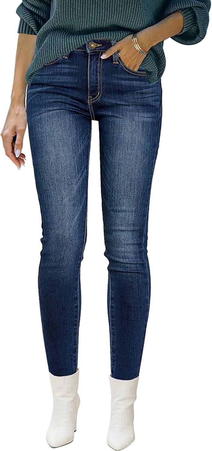 Skinny Jeans Damen High Waist Thermo Jeans Damen Winter Gefütter Thermo Jeans Leggings Damen Stretch