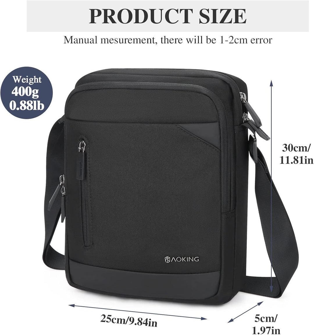BAIGIO Herren Umhängetasche Tablet iPad bis 11 Zoll, Schultertasche Herrentasche zum Umhängen Crossb