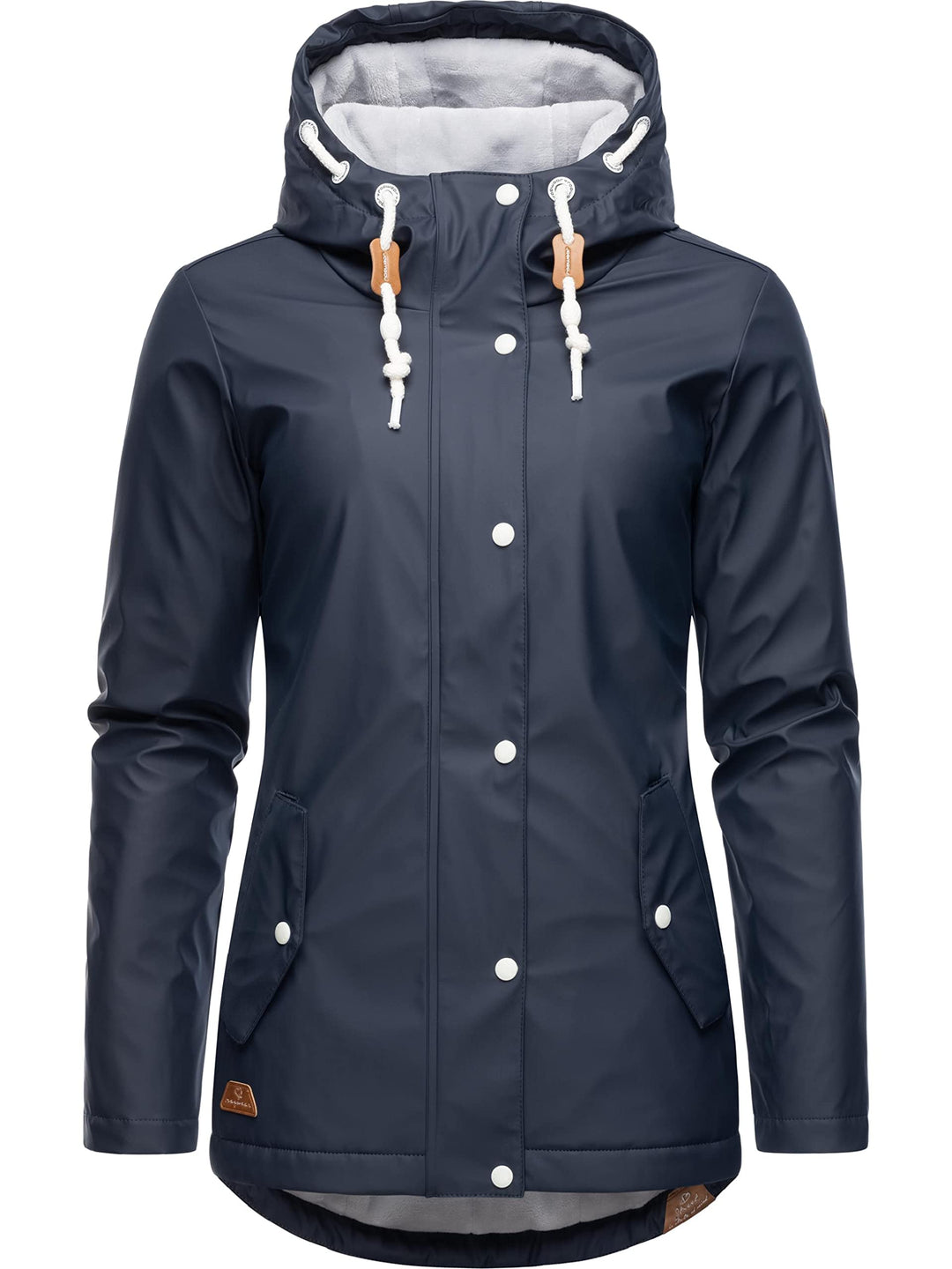Ragwear Damen Winterjacke Kurze Regenjacke wasserdicht warm gefüttert mit Kapuze Marge XS-6XL L Navy