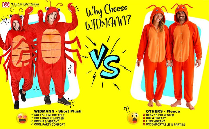 W WIDMANN MILANO Party Fashion - Tier Overall für Erwachsene, weicher Plüsch Jumpsuit mit Kapuze, Ti