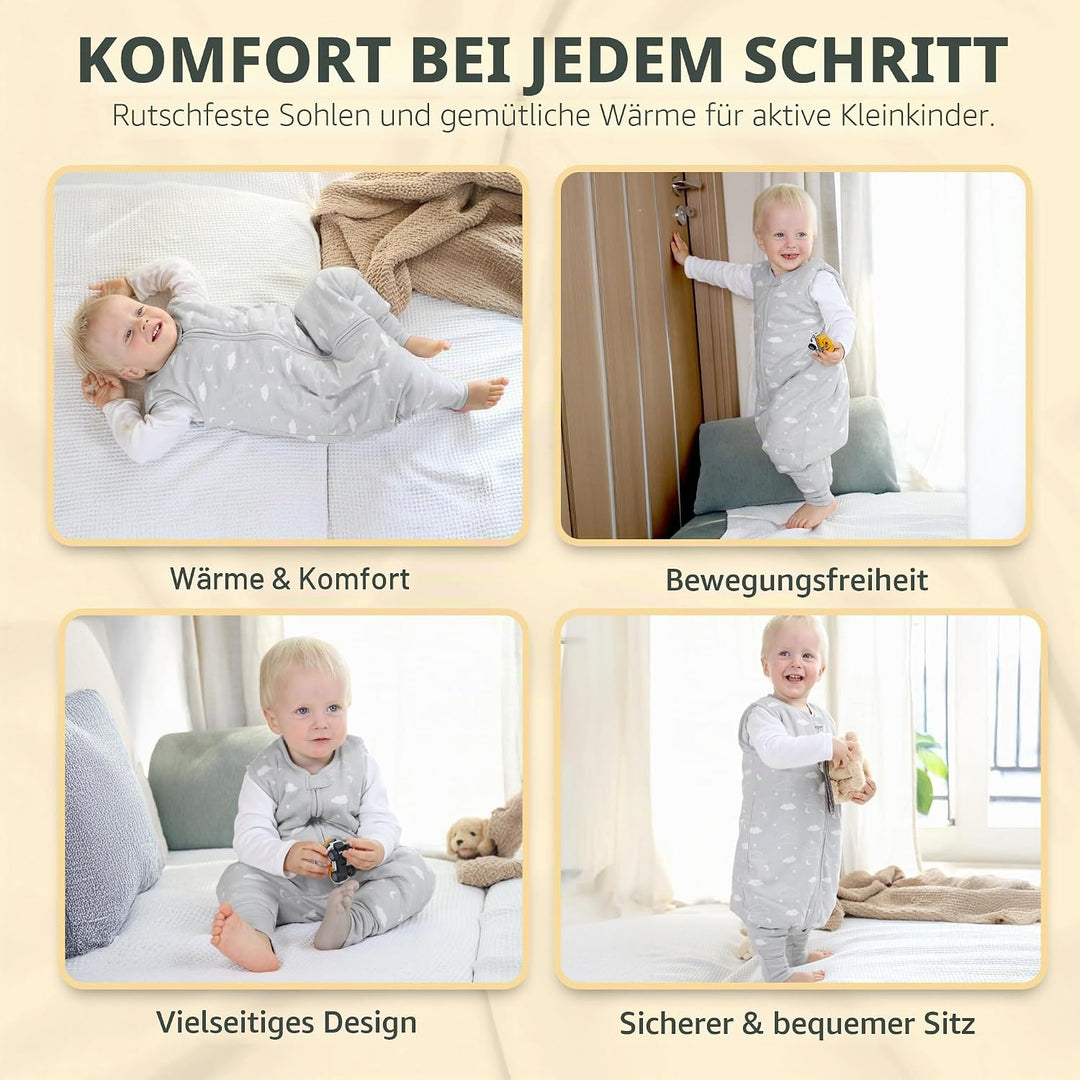 Mama Cheetah Baby Schlafsack, Bio-Baumwolle, Tragbare Babydecke, Schlafsack mit 2-Wege-Reissverschlu