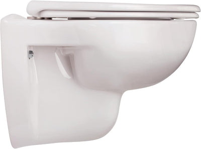 'aquaSu® Wand-WC-Set, Tiefspüler, Spülrandlose Toilette, Hängetoilette, Einfache Reinigung, weiss We