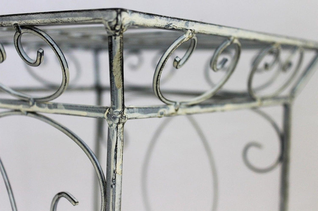 DanDiBo Blumenhocker Metall Weiss Eckig 77 cm Blumenständer 20304 Blumensäule