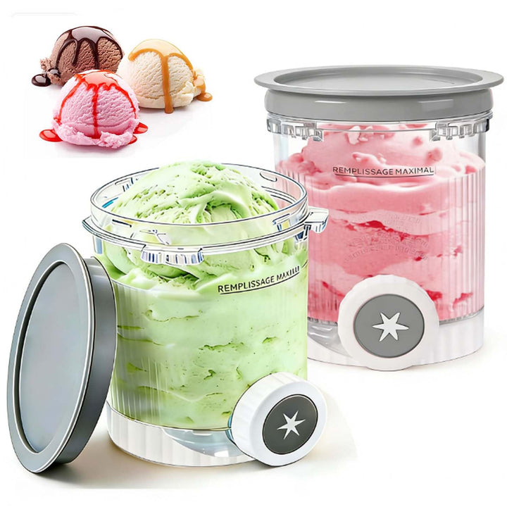 2 Stück für Ninja Swirl Creami Behälter 480 ml Eisbehälter - Kompatibel mit Ninja Creami NC701 & NC7