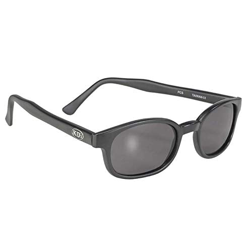 KD's - Sportliche und Motorrad-Sonnenbrille, mattschwarz, X 10010 – Herren & Damen - Smoke - Schwarz