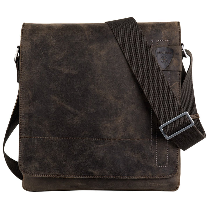 Strellson Herren Schultertasche Richmond Tasche aus Leder Braun (Dark Brown 702), Braun (Dark Brown