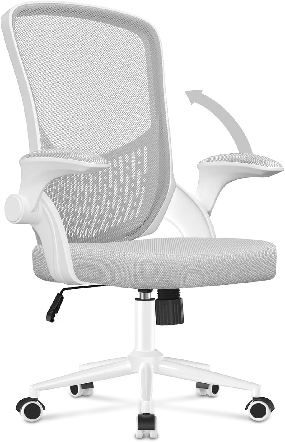 naspaluro Ergonomischer Bürostuhl, Schreibtischstuhl mit klappbaren Armlehnen, höhenverstellbar, Nei