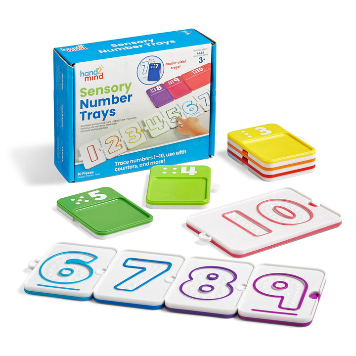 Learning Resources Sensorische Zahlentafeln, Lernspielzeug für Kinder ab 3 Jahren, Fingerspurentafel